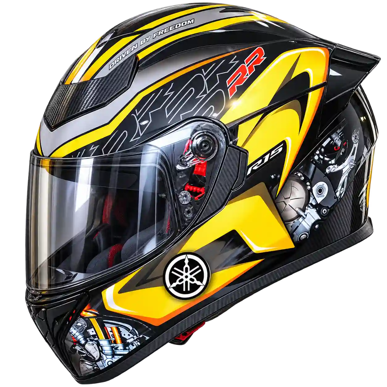 Gold motorcycle helmet